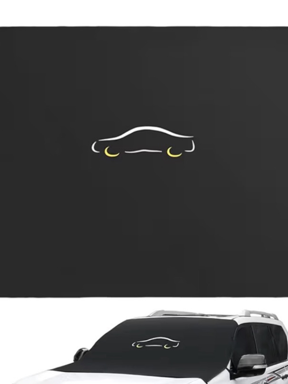 Windshield Cover for Ice and Snow, XL Size (Black)-600D Oxford Fabric